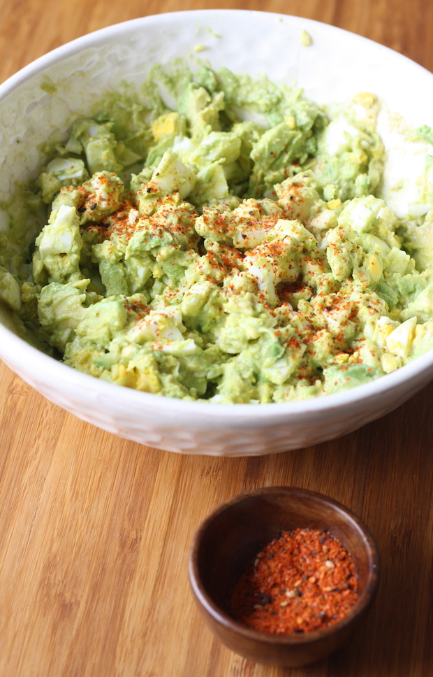 miso dressing for avocado egg salad recipe idea by SeasonWithSpice.com