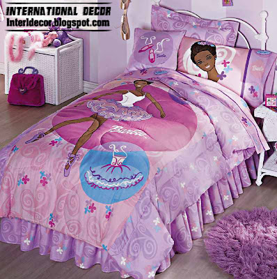 Barbie girls bedroom with Barbie girls bedding purple