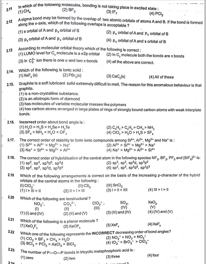 Chemical Bonding JEE Main Question Bank All Study Guide at one Place!