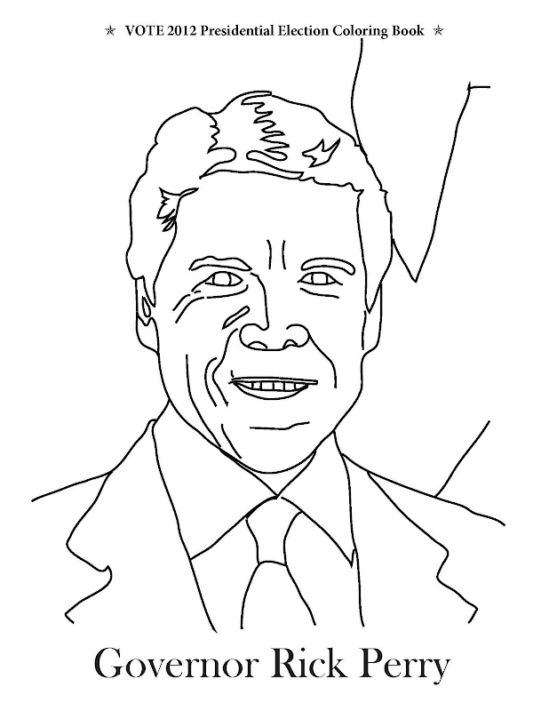 rick perry coloring page from vote 2012 presidential election coloring  title=