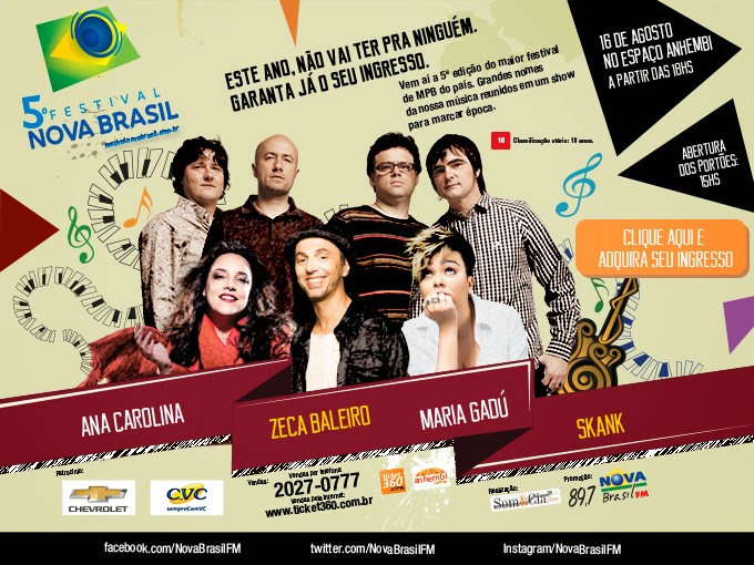 Ultimo Volume E está chegando o Festival Nova Brasil FM, que vai conta