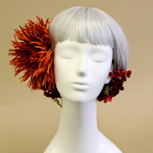 糸菊とリシアンサスのヘアピックセット＿ウェディングヘッドドレスと花髪飾りairaka