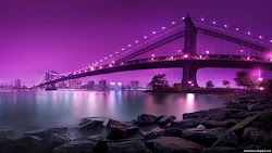 purple york bridge night manhattan desktop states america united wallpapers background backgrounds bridges usa newyork sky nyc windows skyline 4k