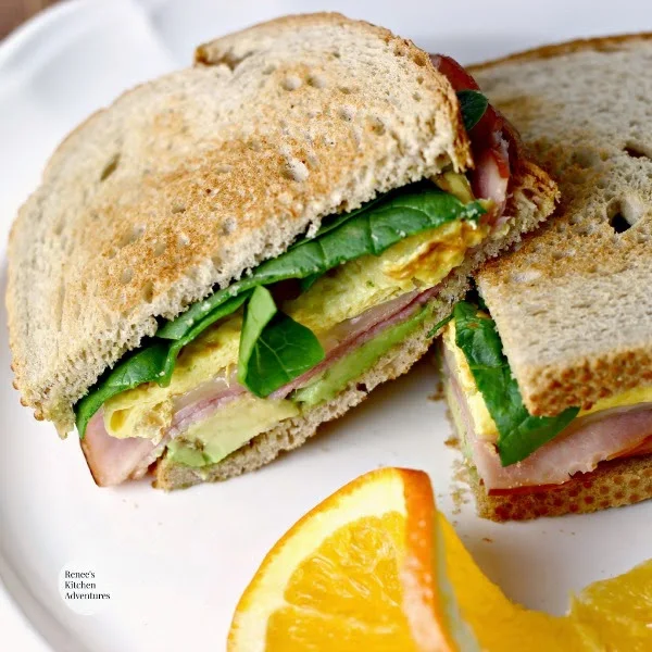 Ham, Egg and Avocado Sandwich | Renee's Kitchen Adventures - a great sandwich anytime of day! 