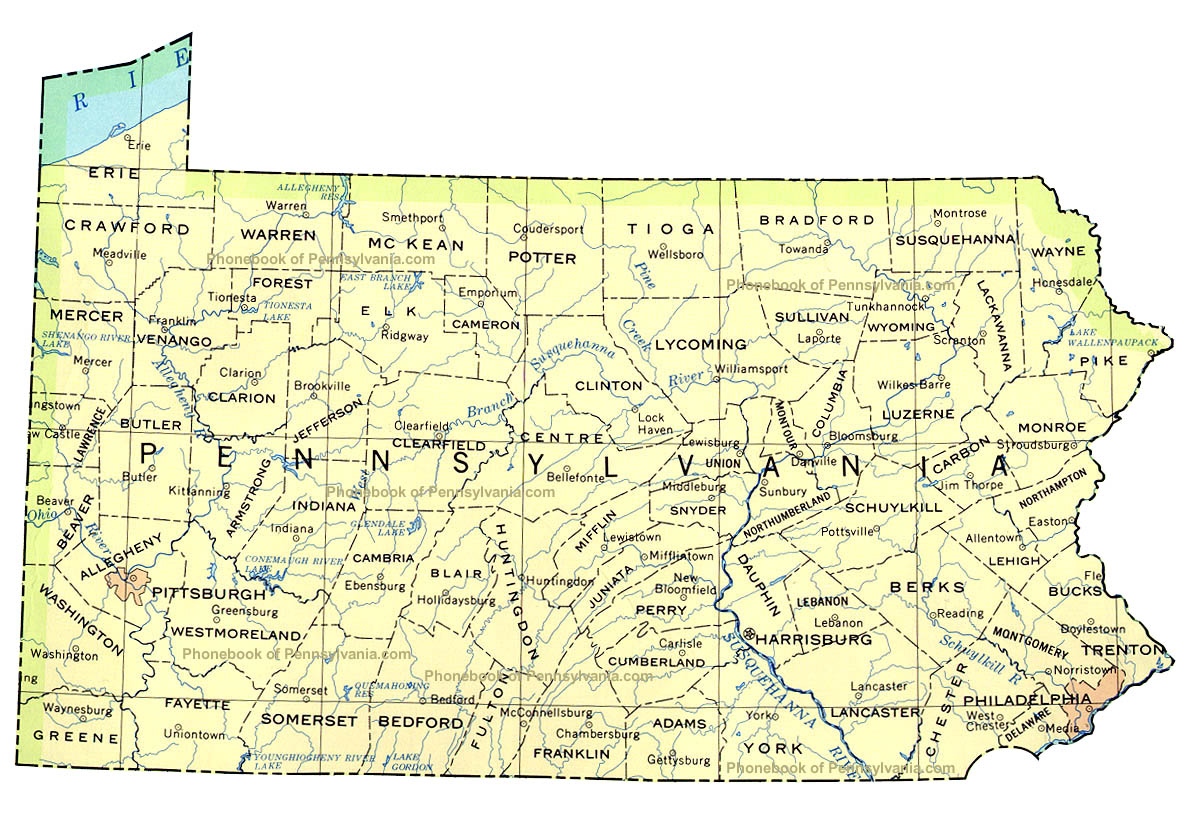 Central PA County Map