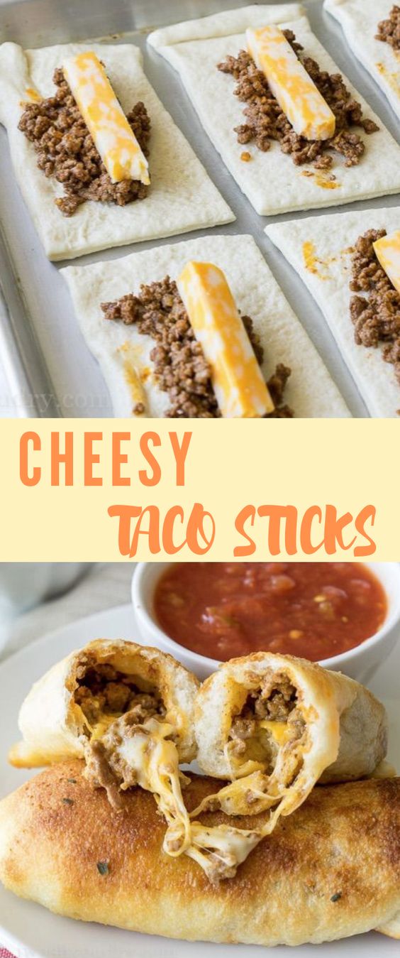 Cheesy Taco Sticks #dinner #tacos