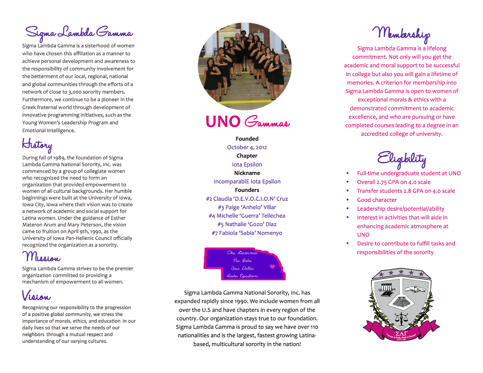 UNOmaha Gammas Pamphlet