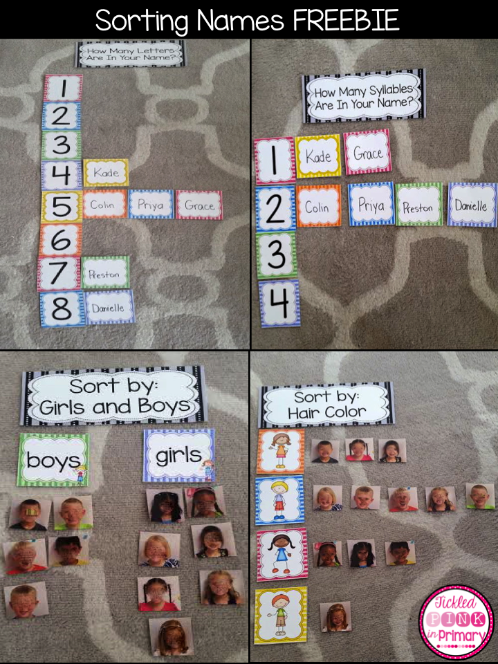 name sorting freebies 2 | Kindergarteners to Practice Their Names