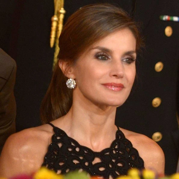 Queen Letizia attended gala dinner with Mexico's President Enrique Pena Nieto and his wife Angelica Rivera, Mexico