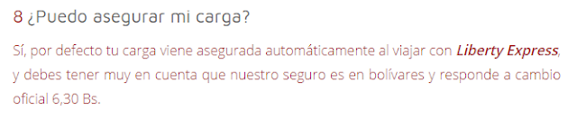 El seguro de Liberty Express Venezuela es una burla, que solamente busca evadir la responsabilidad, incluso en su web no han actualizado la información del precio del dolar para fomentar desinformación y confusión en los clientes que tienen un reclamo