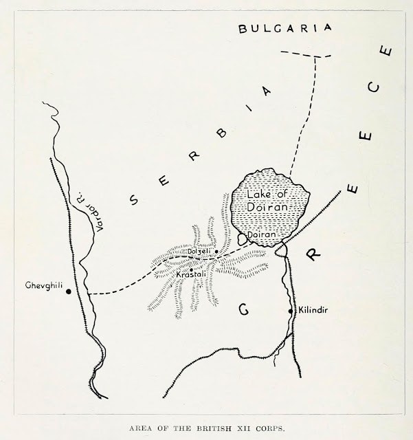 AREA OF THE BRITISH  XII CORPS - The Macedonian Campaign 1917