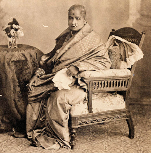 Photograph of a Rich Upper Class Elderly Indian Lady