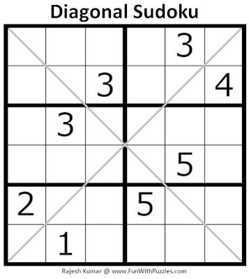 Diagonal Sudoku Puzzle (Mini Sudoku Series #108)