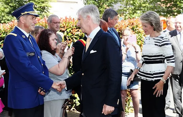 King Philippe and Queen Mathilde of Belgium visited the police station in the Charleroi city center.