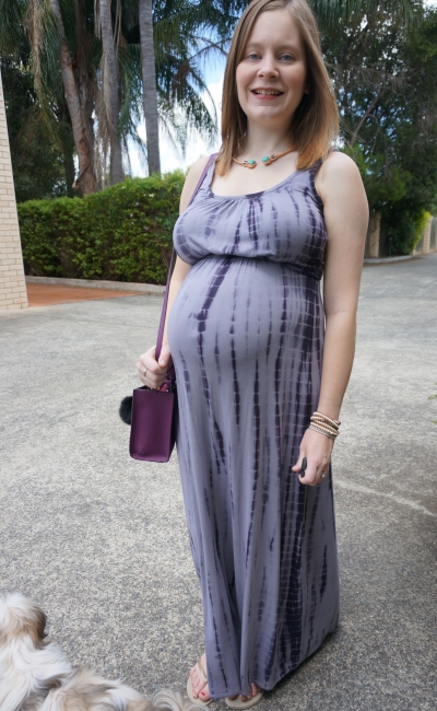 AwayFromBlue | Jeanswest Tie dye maxi dress third trimester baby bump