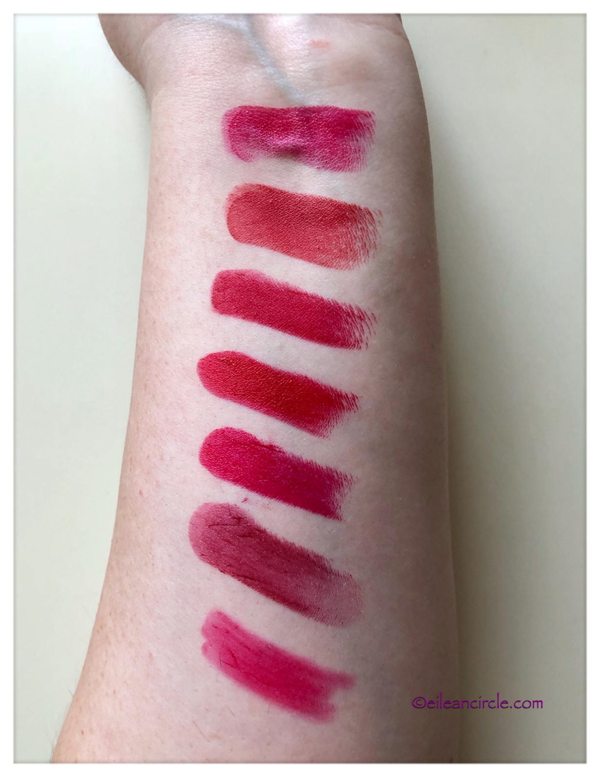 Red Lipstick, Lipstick Collection, Nars, Tom Ford, Charlotte Tilbury, Lâncome, swatches