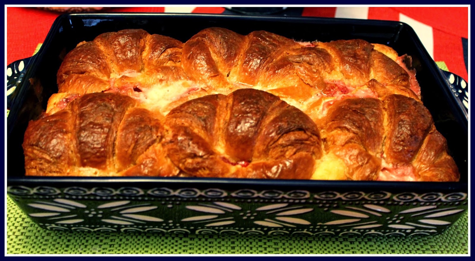 Sweet Tea and Cornbread Strawberry Croissant French Toast Bake!