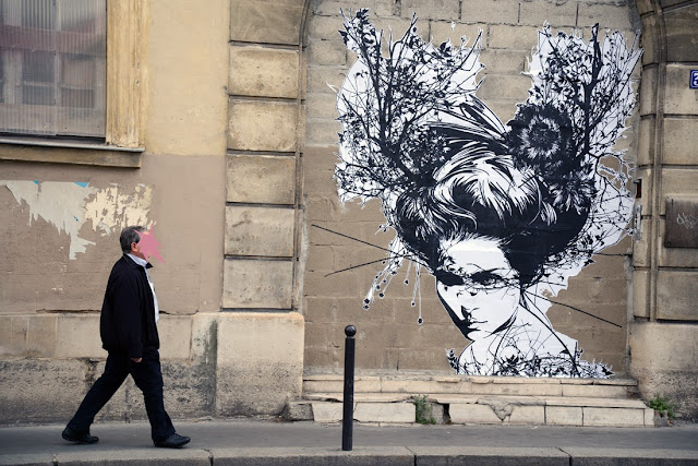 Several New Street Art Pieces By French Artist Monsieur Qui On The Streets Of Paris, France. 3