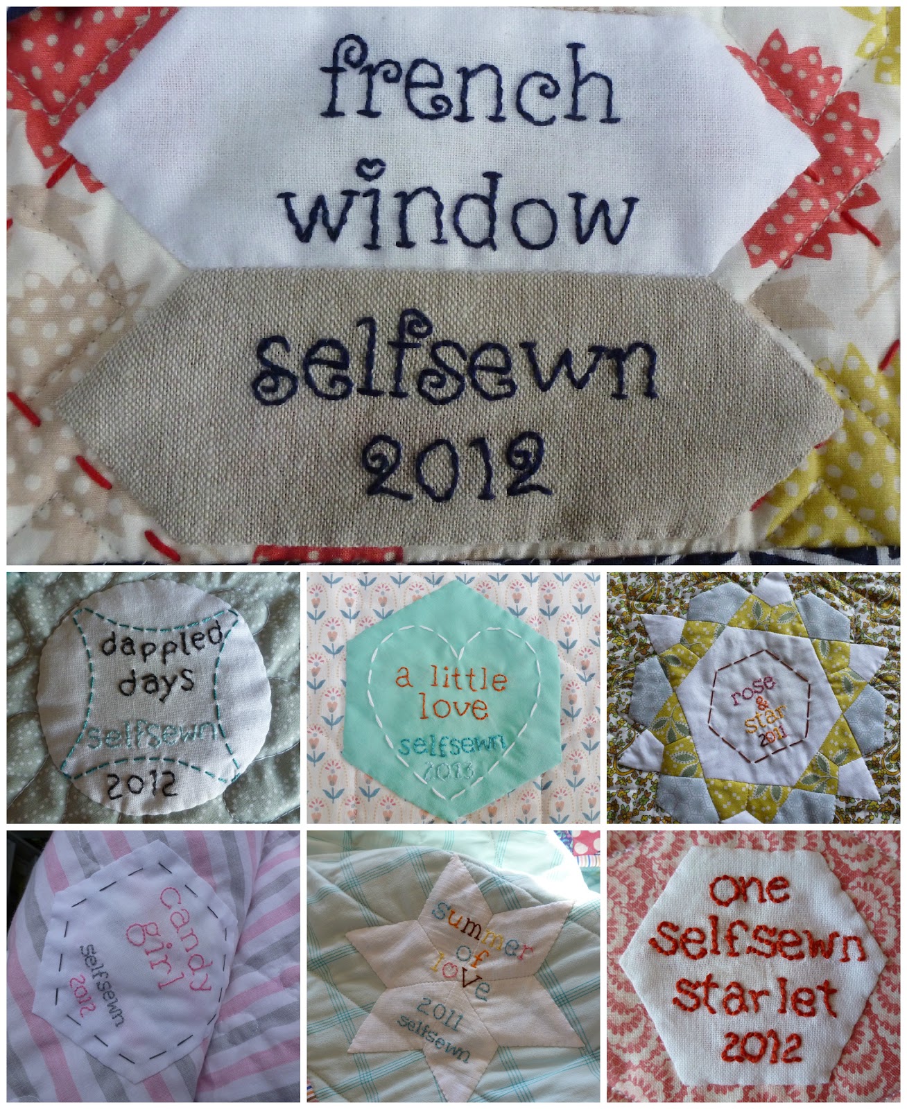 selfsewn: hand embroidered quilt label tutorial Pertaining To Quilt Label Templates