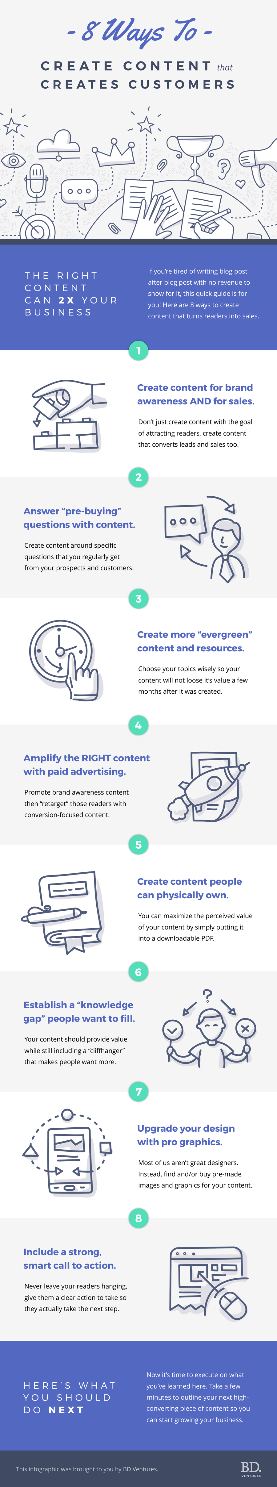 8 Ways To Create Content That Creates Customers - #Infographic