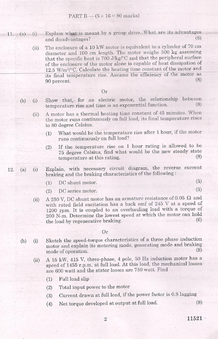 ME2205 Electrical Drives and Control Nov Dec 2012 Question Paper