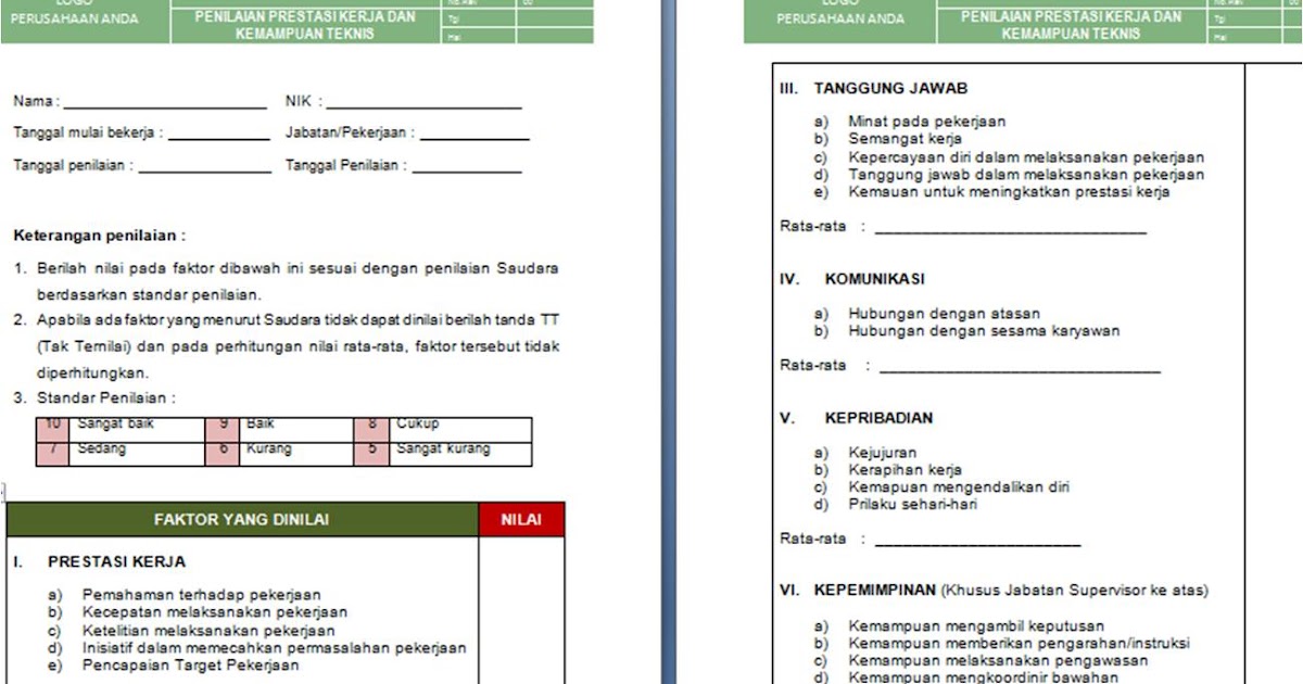 Contoh Formulir Slip Gaji Karyawan Rasmi V