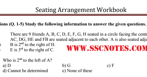 seating arrangement questions