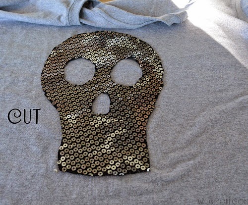 iLoveToCreate Blog: Sequin Skull T-Shirt