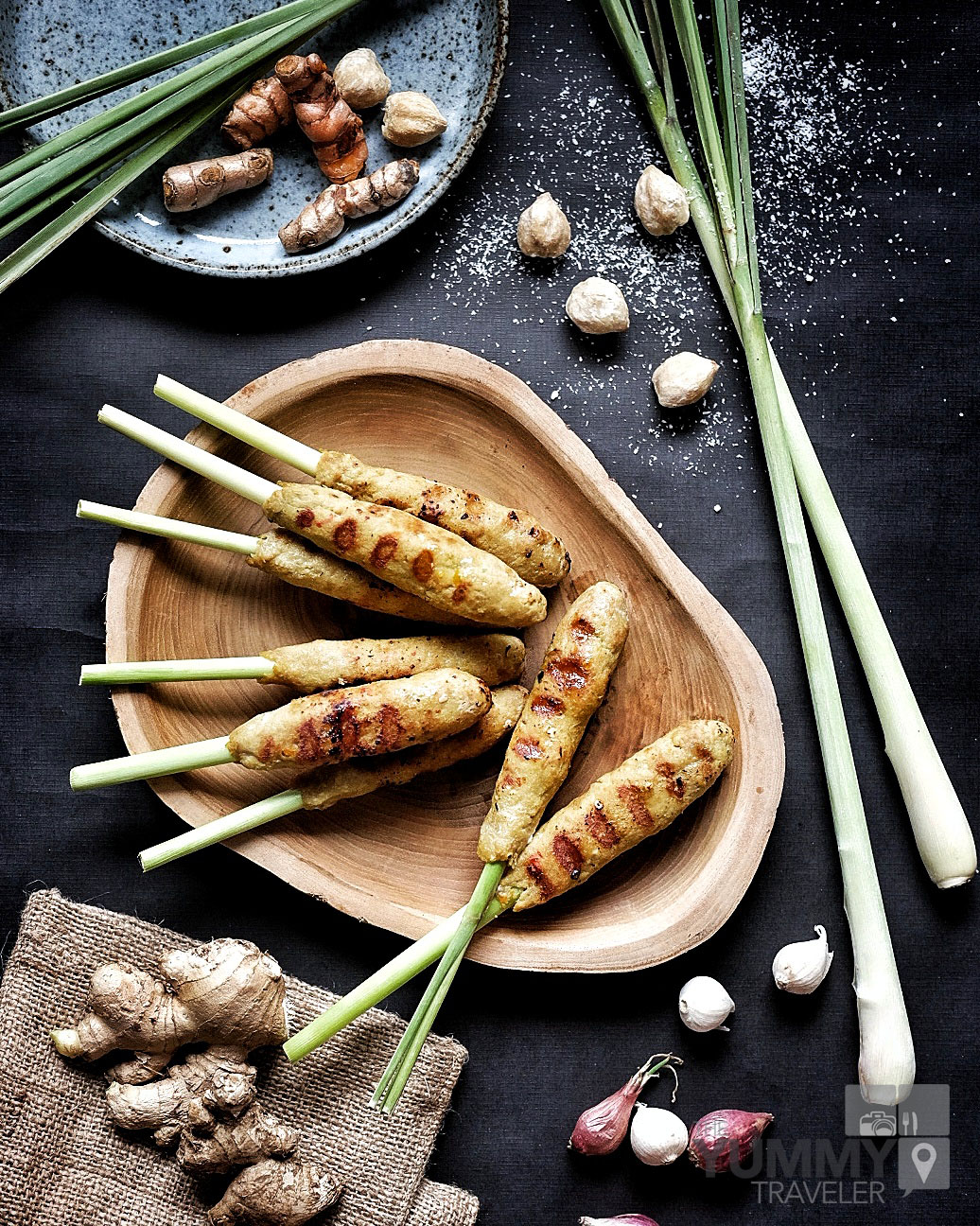 The Yummy Traveler Recipe Balinese Sate Lilit ( Minced Tuna Satay )
