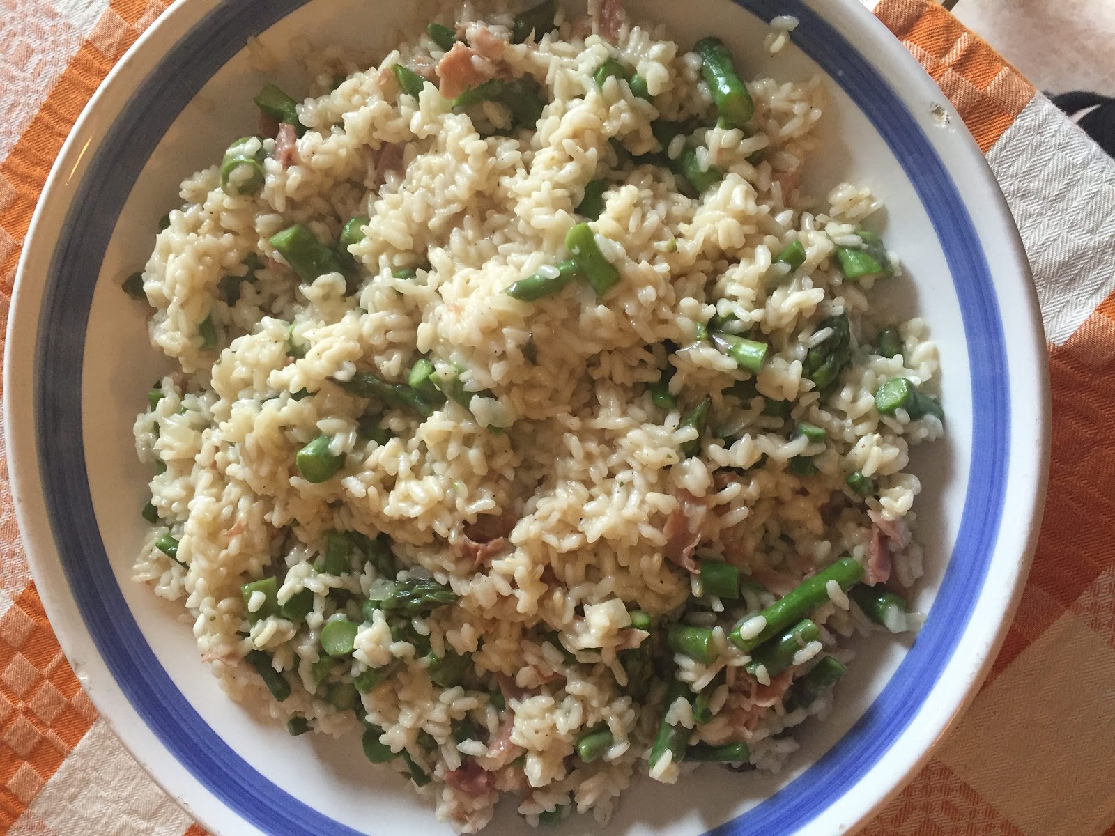 The Suburban Single Mom Risotto With Asparagus and Prosciutto