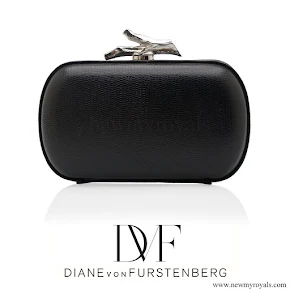 Princess Sofia Style - Diane von Furstenberg Black Lytton Embossed Lizard Clutch