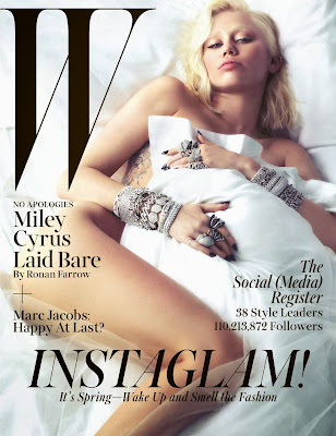 Miley Cyrus topless for W Magazine March 2014 Photo Shoot