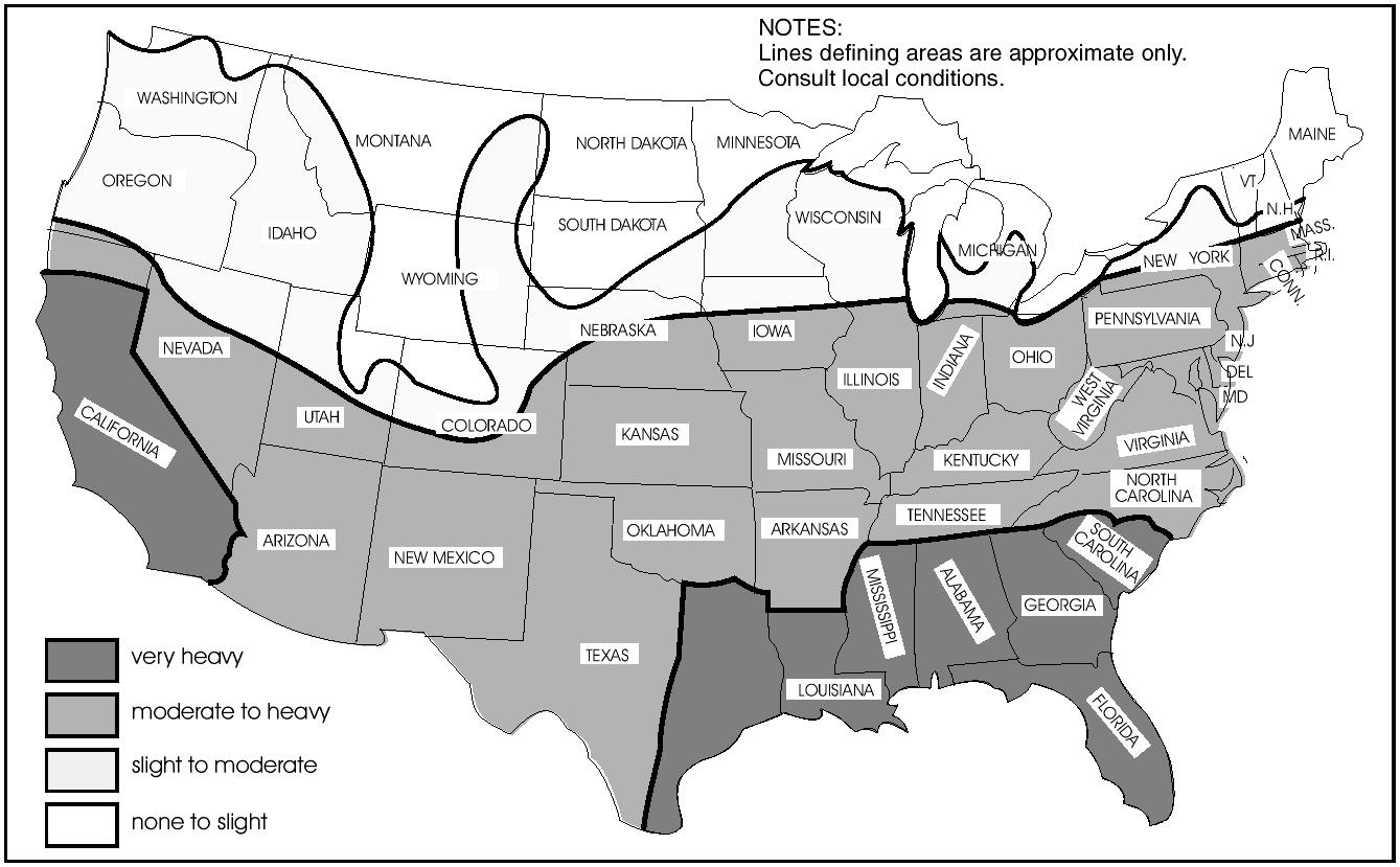 Va Termite Infestation Probability Map Termite Infestation Probability Map