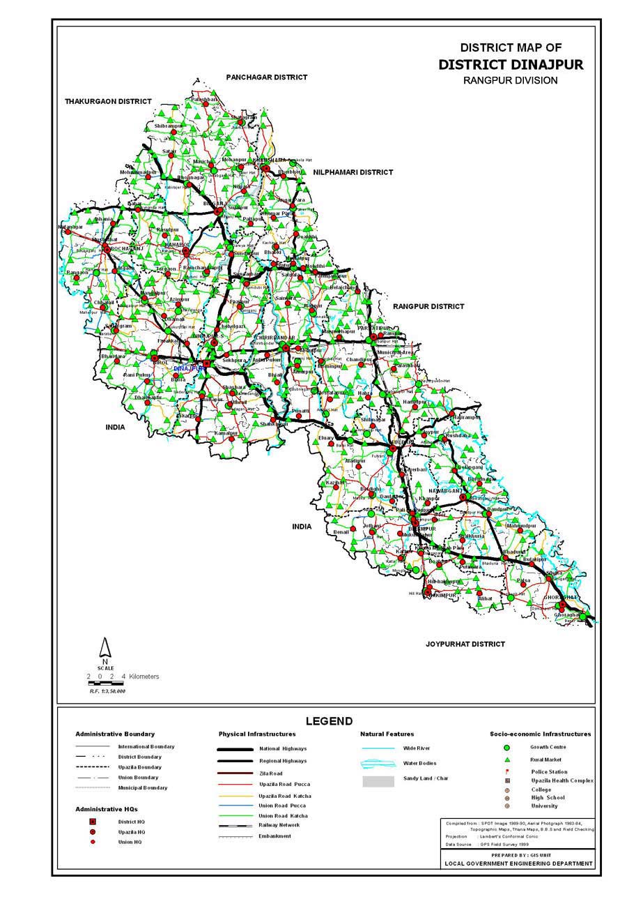 Dinajpur District Map Bangladesh