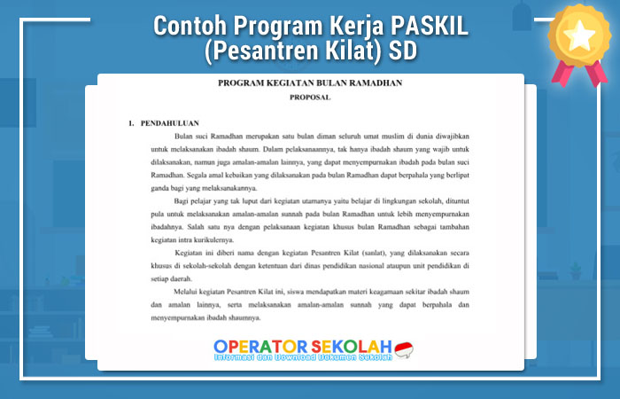 Contoh Kegiatan Kerja Paskil Pesantren Kilat Sd