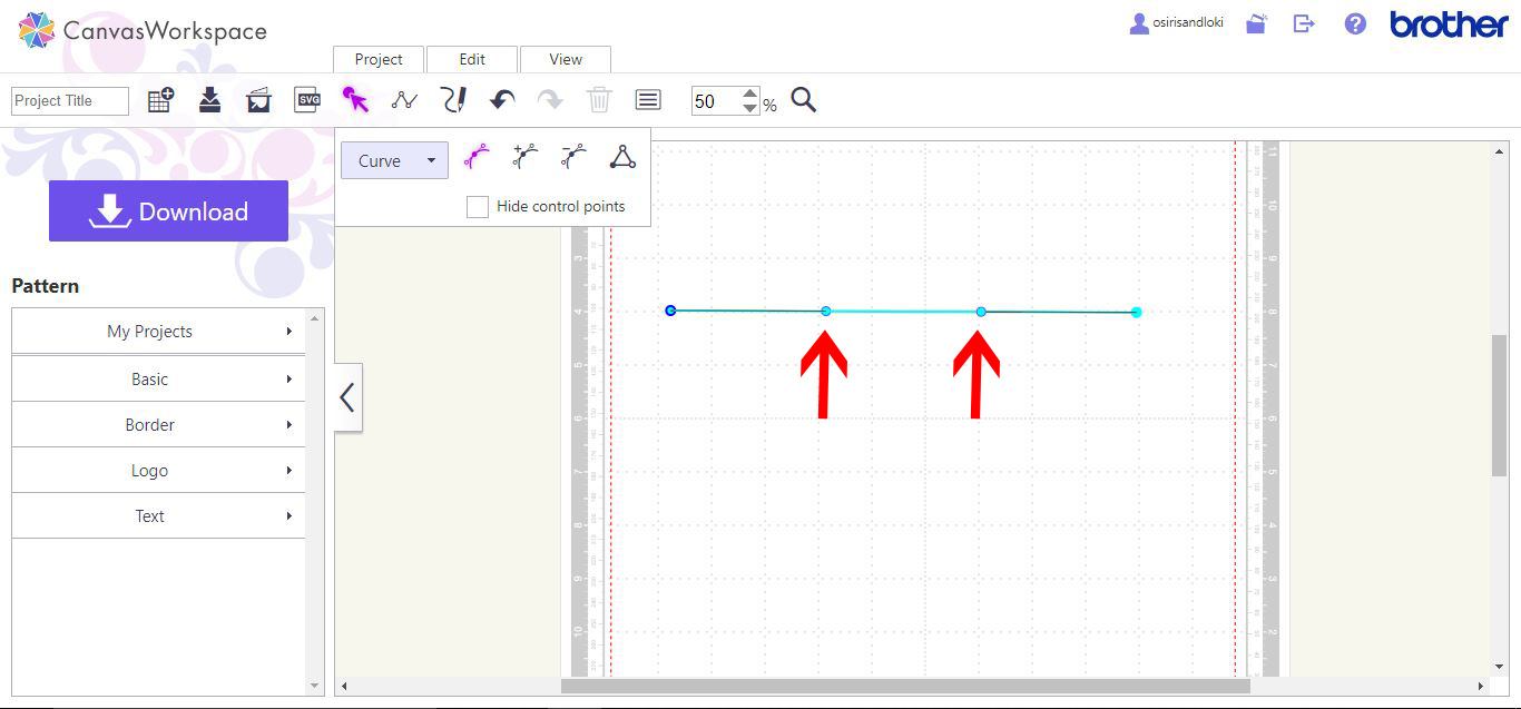 How to create curved line in Canvas Workspace Design Bundles