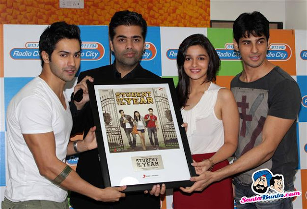 Varun Dhawan, Karan Johar, Alia Bhatt and Siddharth Malhotra - (8) - Alia Bhatt at Student of The Year Music Launch