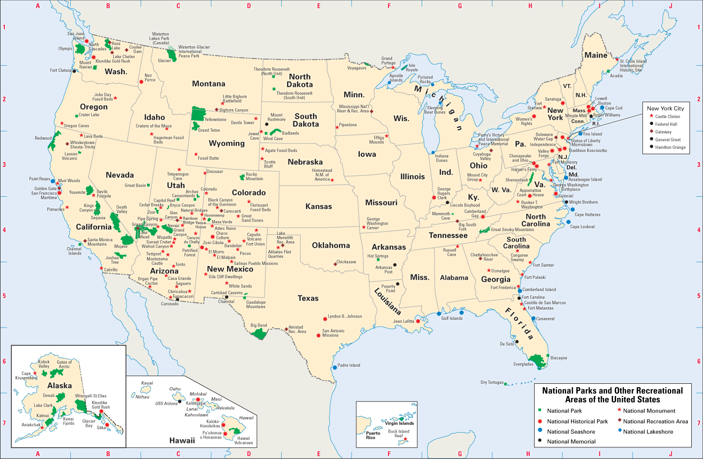 Map of every national park in the U.S.