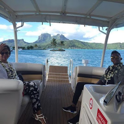 b Footballer Samuel Eto'o and wife honeymoon in Bora Bora