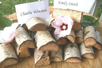 Rustic Birch Wood Place Card Holders