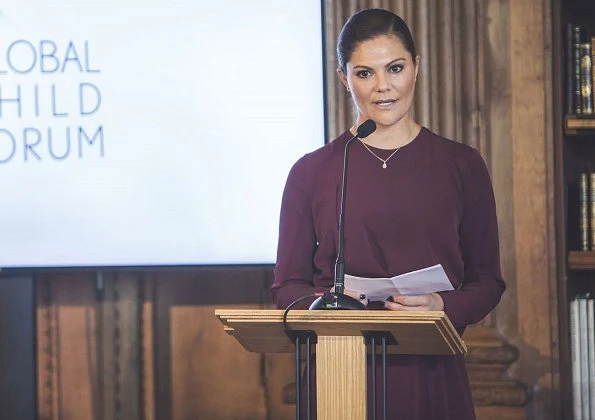 Queen Silvia, Princess Sofya attended Global Child Forum. Princess Victoria wore By Malene Birger Acarmar Dress