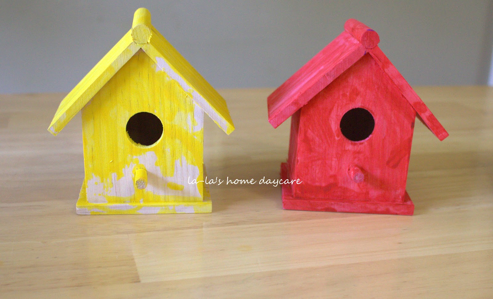 LaLa's Home Daycare Painted Bird Houses Bird Unit