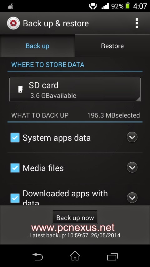 app data backup sony xperia m