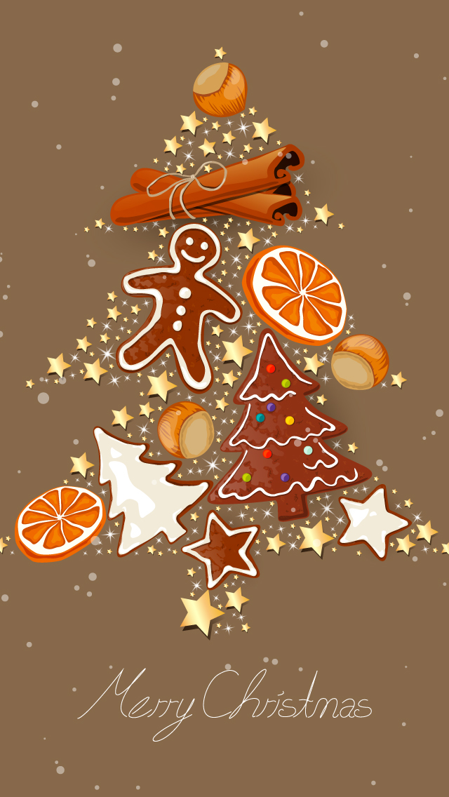 Merry Christmas Sweets Tree iPhone 5 Wallpaper