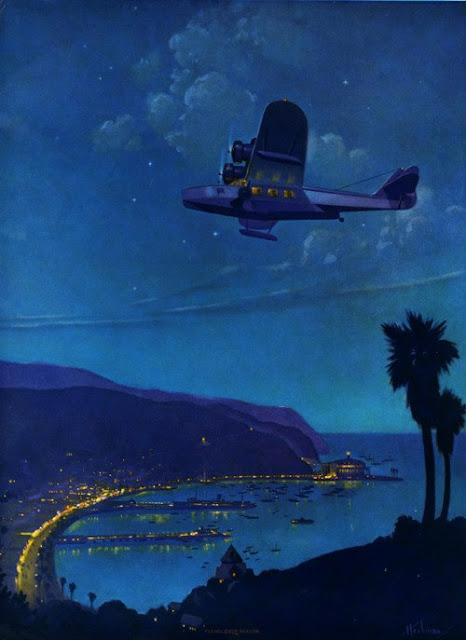 “Flying Over Avalon” by Ruehl Frederick Heckman (1890-1942)