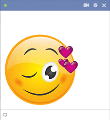 Wink with Hearts Smiley for Facebook