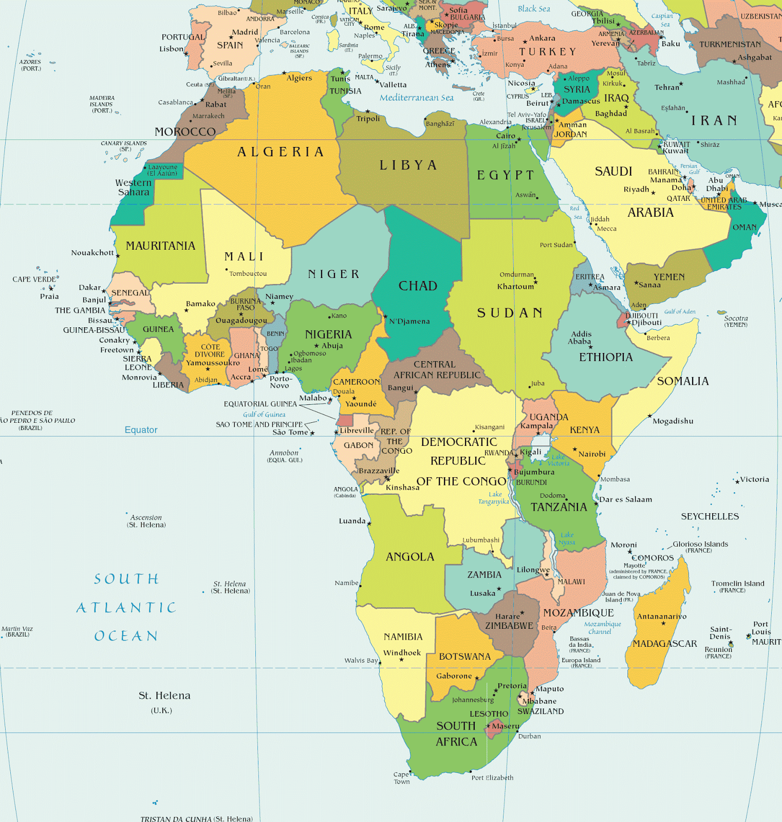 Africa Map Region Country | Map of World Region City