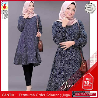 Jual RRJ080A279 Atasan Muslim Wanita Inna Tunik Polka BMGShop