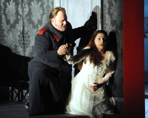 Carl Tanner (Herman) & Anne Sophie Duprels (Lisa), Queen of Spades - Grange Park Opera 2012 (Photography: Alastair Muir)