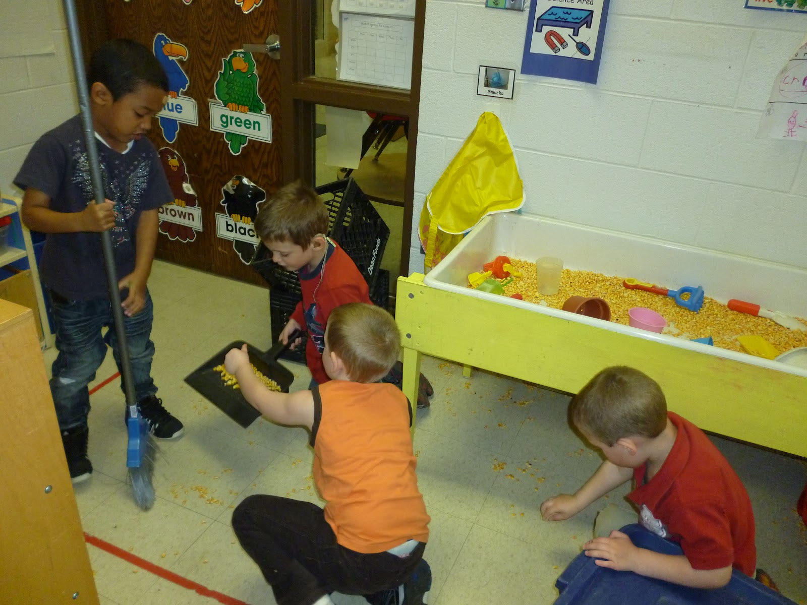 Miss Stephanie's Class Look at us cleaning!
